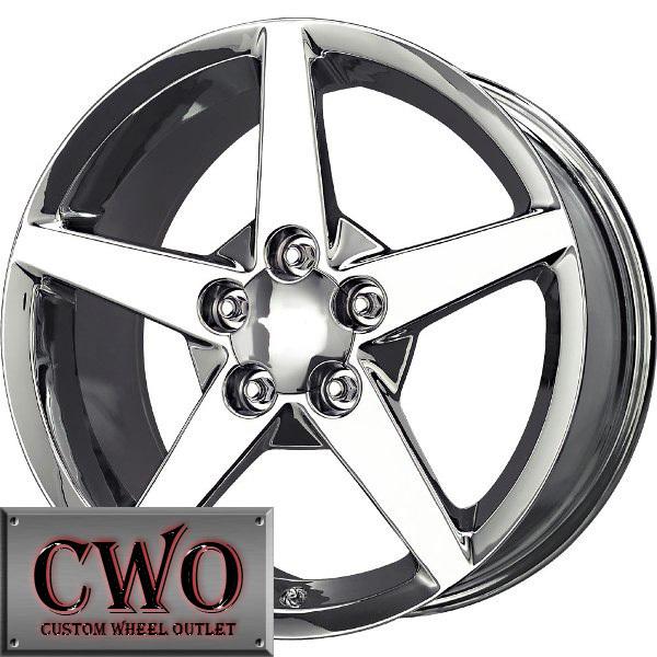 17 chrome replica c6 wheels rims 5x4.75" 5 lug chevrolet chevy corvette