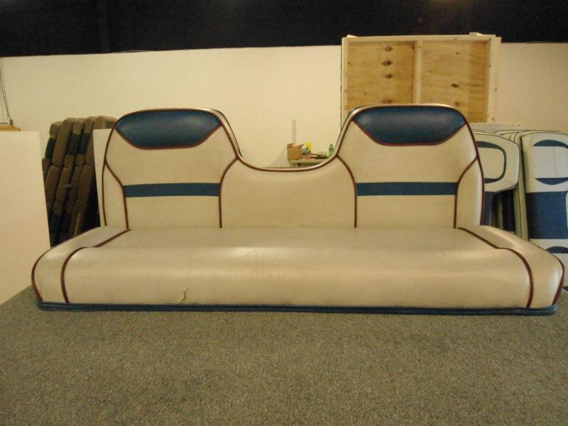 Boat bench seating blue/grey with red trim  (stock # c-lo3)