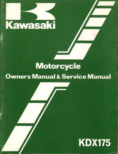 1982 kawasaki motorcycle kdx175 owners service manual p/n 99920-1167-01 (572)