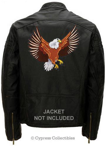 Large bald eagle embroidered motorcycle biker patch usa iron-on applique