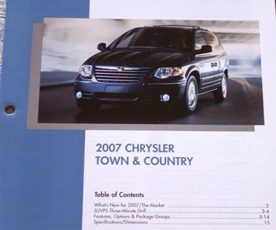 2007 chrysler town &amp; country dealer only product knowledge literature brochure!