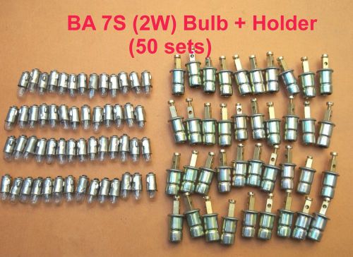 Ba 7s bulb + holders (50 sets ) for vintage car,tractors,speedos, instrumements