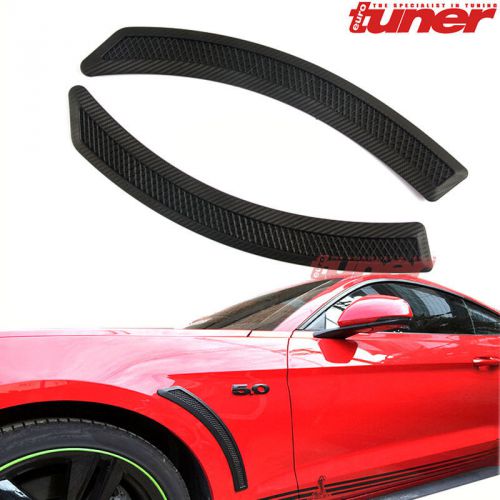Jdm black twill fender scoop vent winglet for 15-16 mustang gt50 v6 coupe shelby