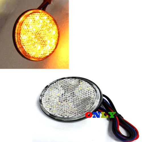 Round reflector amber led tail brake stop light for 3rd toyota atv suv truck utv