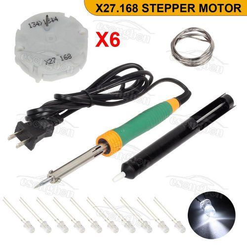 6pcs x27.168 stepper instrument gauge speedometer &amp; soldering white led tool kit