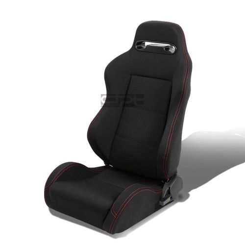 Type-r black+red stitches sports racing seats+universal slider driver left side