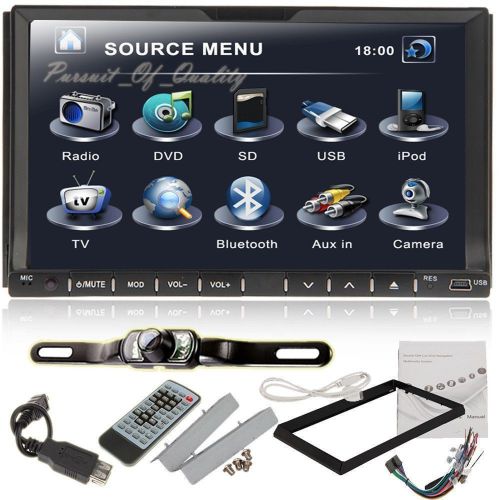 Camera+7&#034; hd double 2din in dash car stereo dvd player bluetooth ipod radio