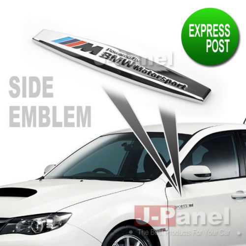 Metal chrome side fender emblem badge for bmw motorsport m power car exterior