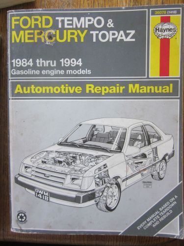 Ford tempo mercury topaz 1984-94 usa haynes repair manual