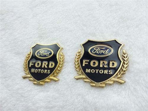 Cool 3d metal emblem badge sticker for ford motors auto car side door decal gold
