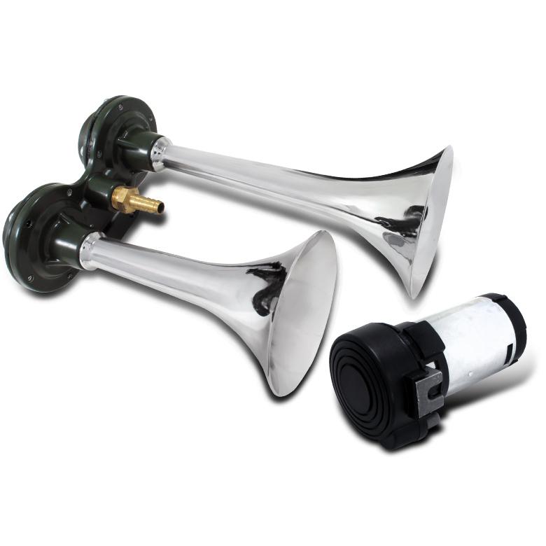 12v dual trumpet 115db air horn red 2pcs trumpet w/compressor kit