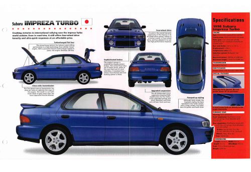 1996 / 1997 / 1998 subaru impreza turbo imp brochure