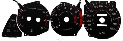 120mph indiglo gauge face black reverse glow indash kit for 90-93 toyota celica