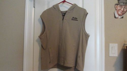 Harley davidson ladies s/s beige vest with hoodie size xl