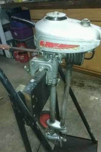 Vintage 1939 sears water witch 3/4 hp outboard boat motor runs