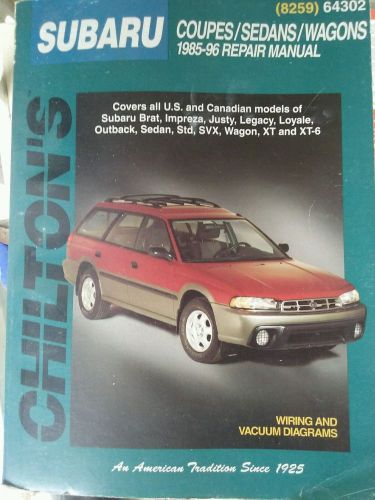 Subaru coupes sedans wagons 85-96 chilton repair manual