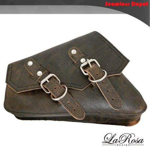 Larosa rustic brown leather clasick harley sportster 1200 883 48 left saddlebag