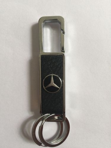 New key chain metal, leather, keychain key ring mercedes-benz logo