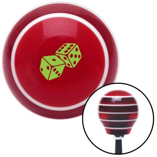 Green set of dice red stripe shift knob with m16 x 1.5 inserttop handle black