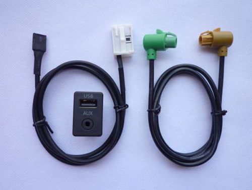 Usb aux switch socket wire harness cable adapter for bmw 3 5 e87 e90 e91 e92 x5