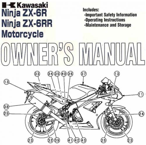 2003 kawasaki ninja zx-6r &amp; ninja zx-6rr motorcycle owners manual -ninja zx6r