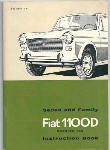 1965 fiat 1100d sedan / family original instruction book 2nd edition