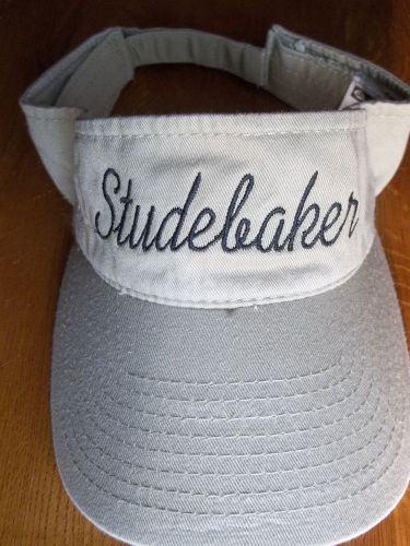 Tan adjustable cotton visor with black embroidered studebaker - new !