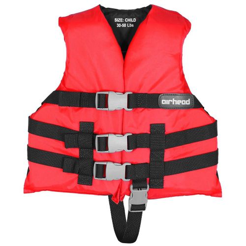Airhead open sided child nylon life vest red