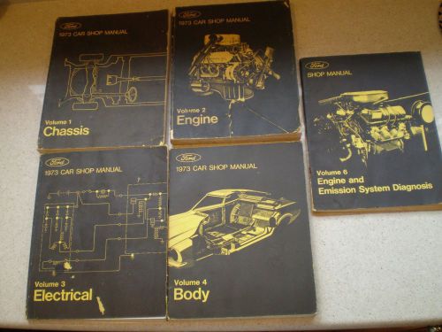 1973 mach 1 mustang ford 429 gran torino cougar  shop manuals  volumes 1 2 3 4 6