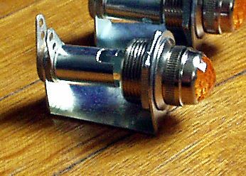 Stewart warner amber faceted lens dash gauge panel light hot rod 5/8 dialco