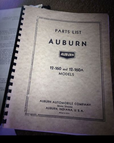 1933 auburn v 12  boat tail parts manual