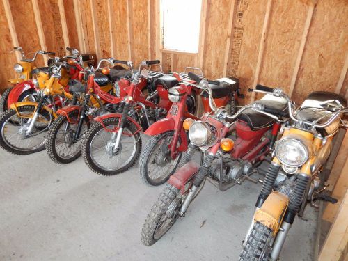 Collection of 9 honda trail ct-90 motorcycle bikes ct90 1960&#039;s 1970s enduro lot