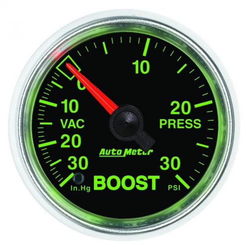 Auto meter 3803 gs 2-1/16&#034; mechanical boost/vacuum gauge, 30 in hg/30psi