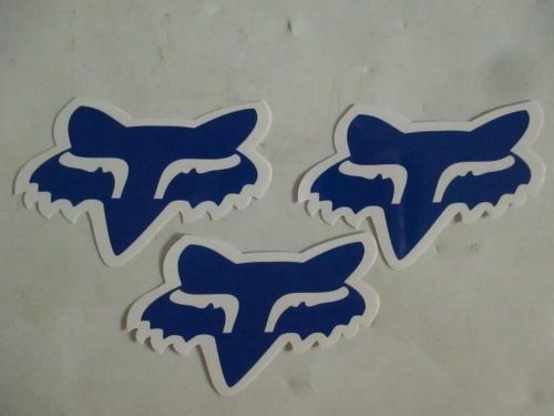 Fox racing mx sticker decal 3 pack  fox head -  1.75&#034; [blue] os 14896-002
