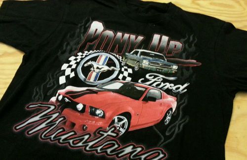 Mens ford pony up mustang 1975 - now t-shirt size medium black m