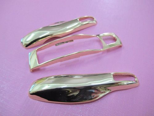 3pcs key remote fob cover case trim replacement for porsche macan chrome gold