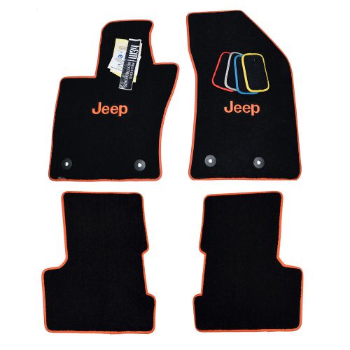 2015 2016 jeep renegade floor mats - orange logo &amp; trim - 32oz 2ply -made in usa