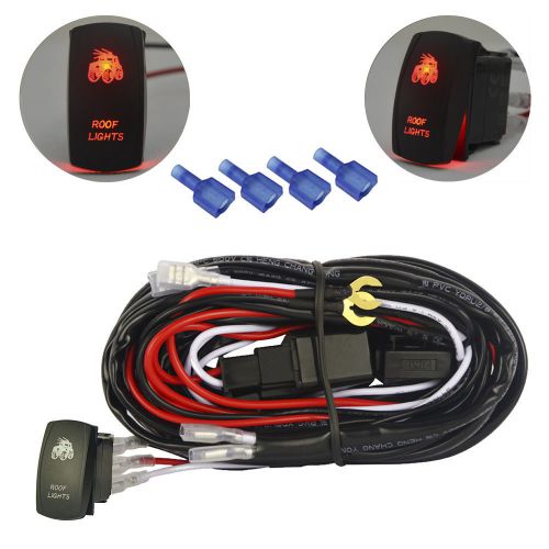 12ft 2 legs wiring harness kits with 5 pin on off red roof lights switch for car