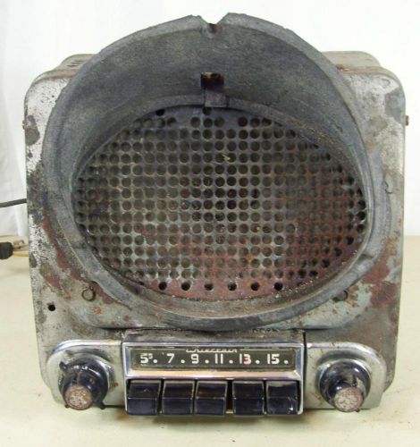 Vtg pontiac radio chieftain silver streak push button 6 volt 1949 1950 1951 1952