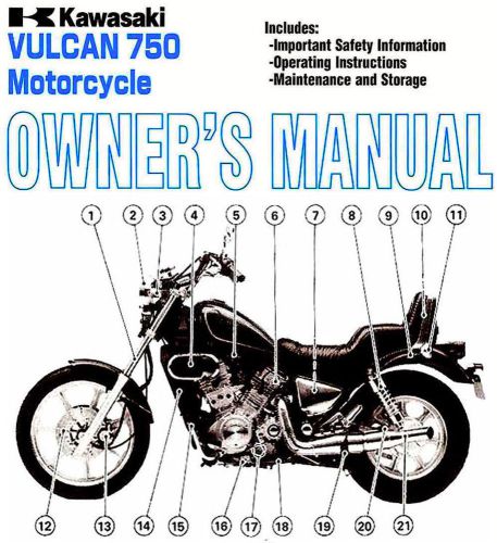 2001 kawasaki vulcan 750 motorcycle owners manual -vulcan 750 vn750a17