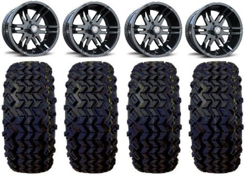 Fairway alloys flex black golf wheels 14&#034; 23x10-14 sahara tires yamaha
