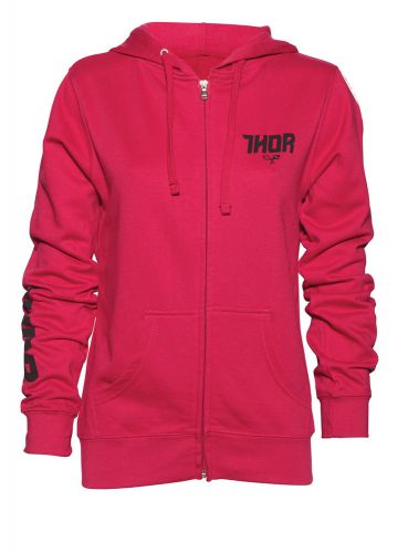 Thor mx motocross women&#039;s 2017 fin zip-up hoodie sweatshirt (pink) l (large)