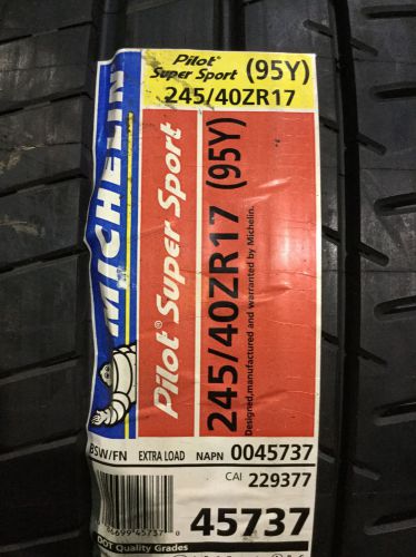 1 new 245 40 17 michelin pilot super sport tire