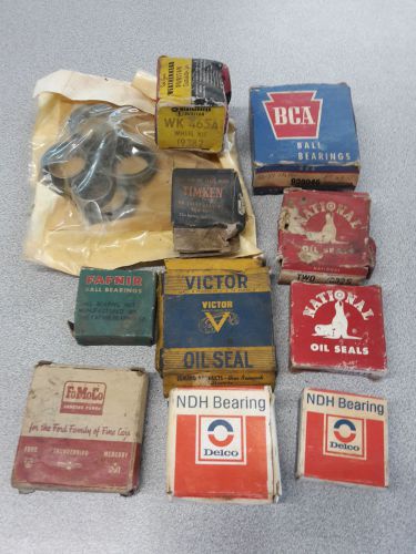 Lot of vintage nos bearings and seals parts ball bearings national bca fomoco