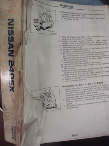 1990 nissan s13 240sx 240 sx oem factory service manual shop repair