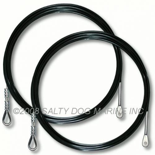 Hobie cat 17 sport shroud wires black (2) new - save 10% ( #2-259492 )