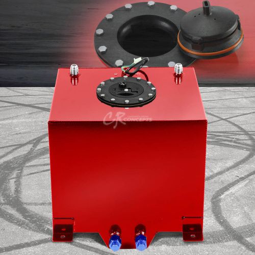 5 gallon red coated aluminum racing/drifting fuel cell gas tank+level sender