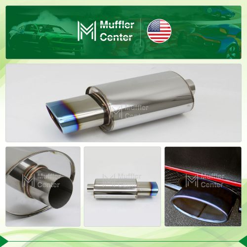 For chrysler! 1x usa throaty note chrome sport exhaust muffler + wide oval tip