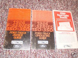 1986 ford f 150 250 350 truck owners manual books guide all models