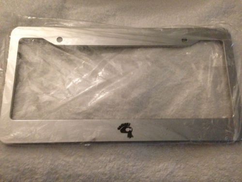 Hawaiian &#034; tiki warrior helmet &#034; - chrome license plate frame - qty 1  hawaii